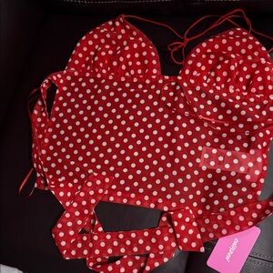Edikted Red Polka Dot Crop Top